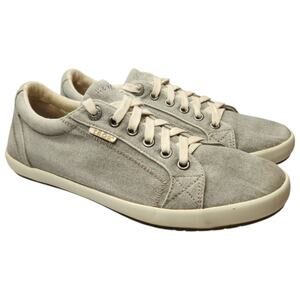 Taos Womens Plim Soul Shoes Sneaker Size 9.5 White Canvas Low Comfy Walking Shoe